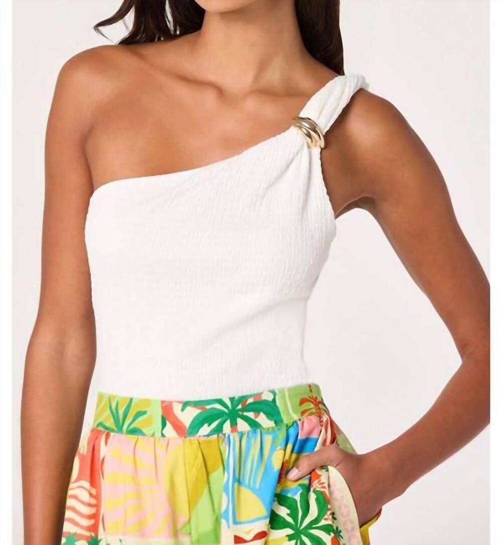 NEW ASTR maleah one-shoulder top in white